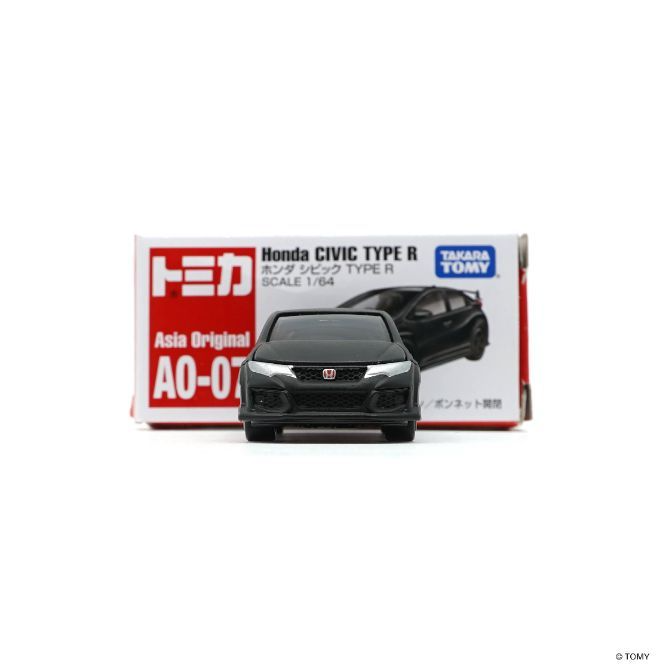  Black Honda Civic Type R toy car with box. Scale 1/64.