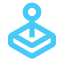 Blue location pin icon with layered base.