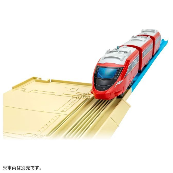  A toy train on a track.