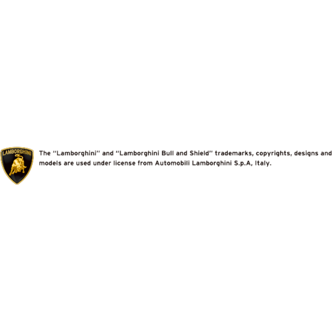  Lamborghini logo and trademark notice: bull shield, copyrights, designs, and models used under license from Automobili Lamborghini S.p.A, Italy.